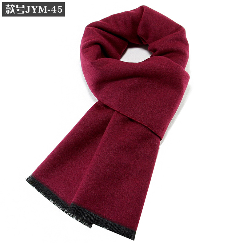 新作メンズスカーフ ウール混紡チェック柄スカーフ 男性用 冬用保温厚手スカーフ メーカーカスタム卸売