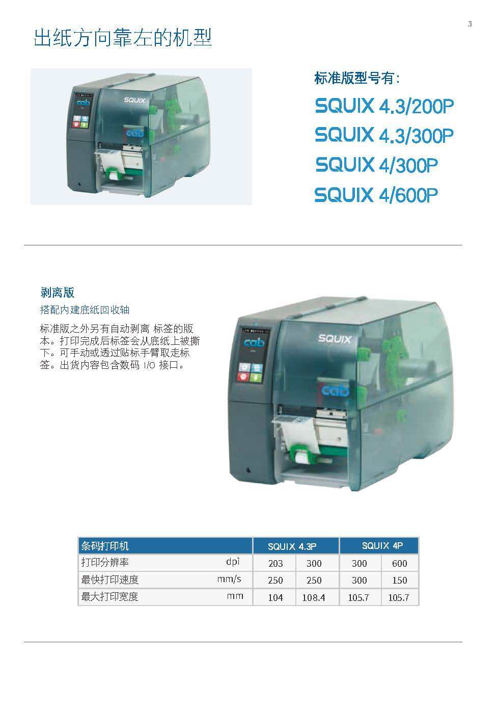 cab德国进口Squix4/300P剥离版标签打印机靠左可连WIFI彩色触控屏-阿里巴巴