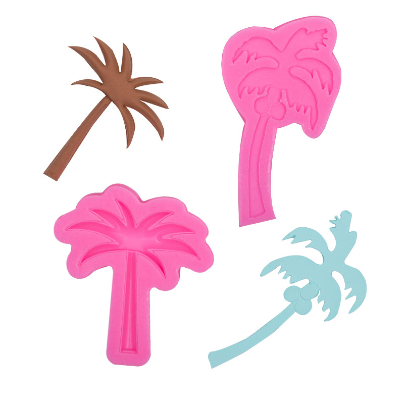 Nueva hornear Coco árbol modelado molde de silicona DIY fondant cake chocolate decoración del borde arcilla epoxi