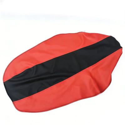 Leather Waterproof Seat Cover Thickened – Motorcycle cushion - black-and-red-cushion-leather