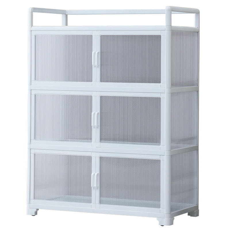 Estante de cocina armario de almacenamiento multicapa de piso armario de almacenamiento doméstico armario multifuncional armario armario armario con puerta
