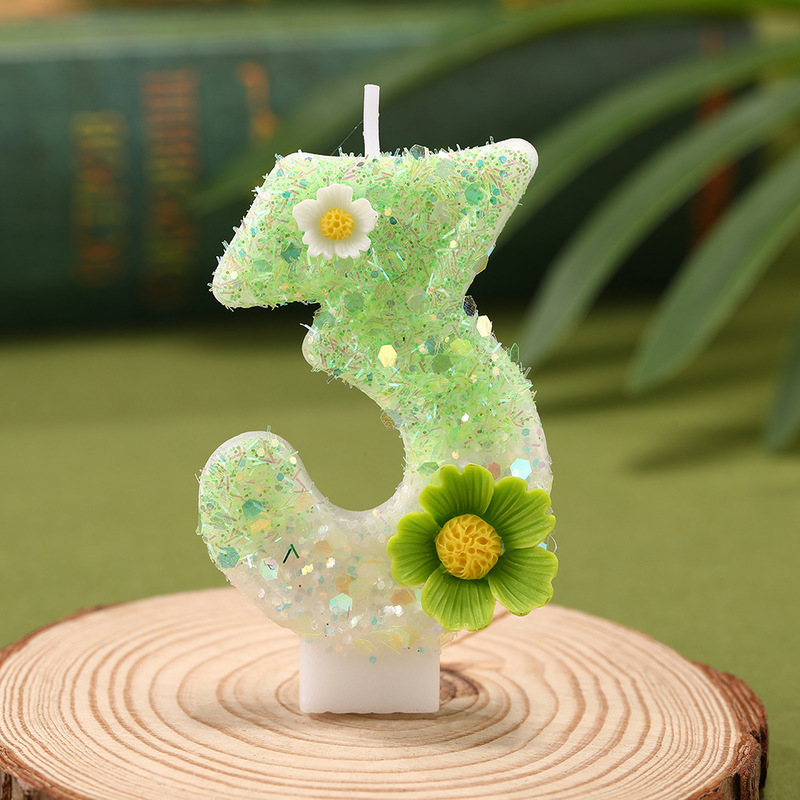 森系小雏菊生日蜡烛创意小清新数字蜡烛周岁满月派对蛋糕装饰蜡烛|undefined
