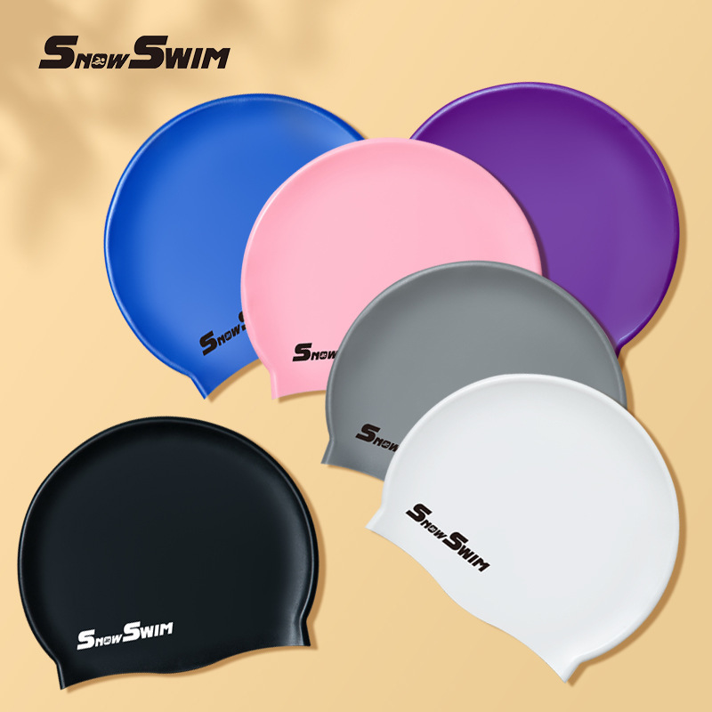 Adult silicone swimming cap men's and women's solid color Jie Jia same color color plus size Swimming cap manufacturer in stock plus LOGO