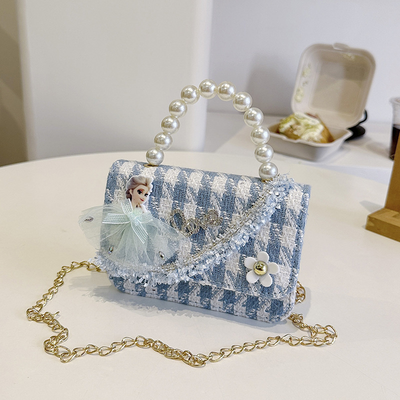 2025 nuevos niños de dibujos animados portátiles inclinados para proteger pequeños vientos de princesa de dibujos animados inclinados bolsos de perlas