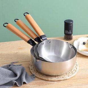 Japanese Yukihira Pot Japanese Stainless Steel Milk Pot Household Milk Hot Milk Induction Cooker Soup Pot Instant Noodle Pot Small Cooking Pot
