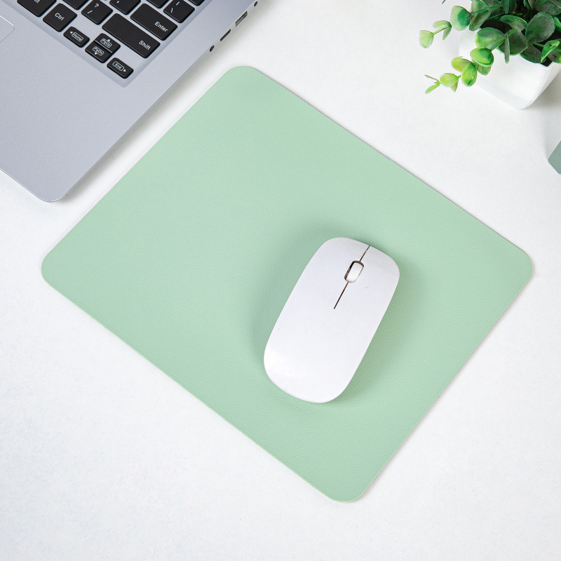 正方形の革のマウスパッドの小さいパッドの純色の事務机のパッドのノートパソコンのタブレットの皮革のパッドの女子学生のゲームパッド|undefined