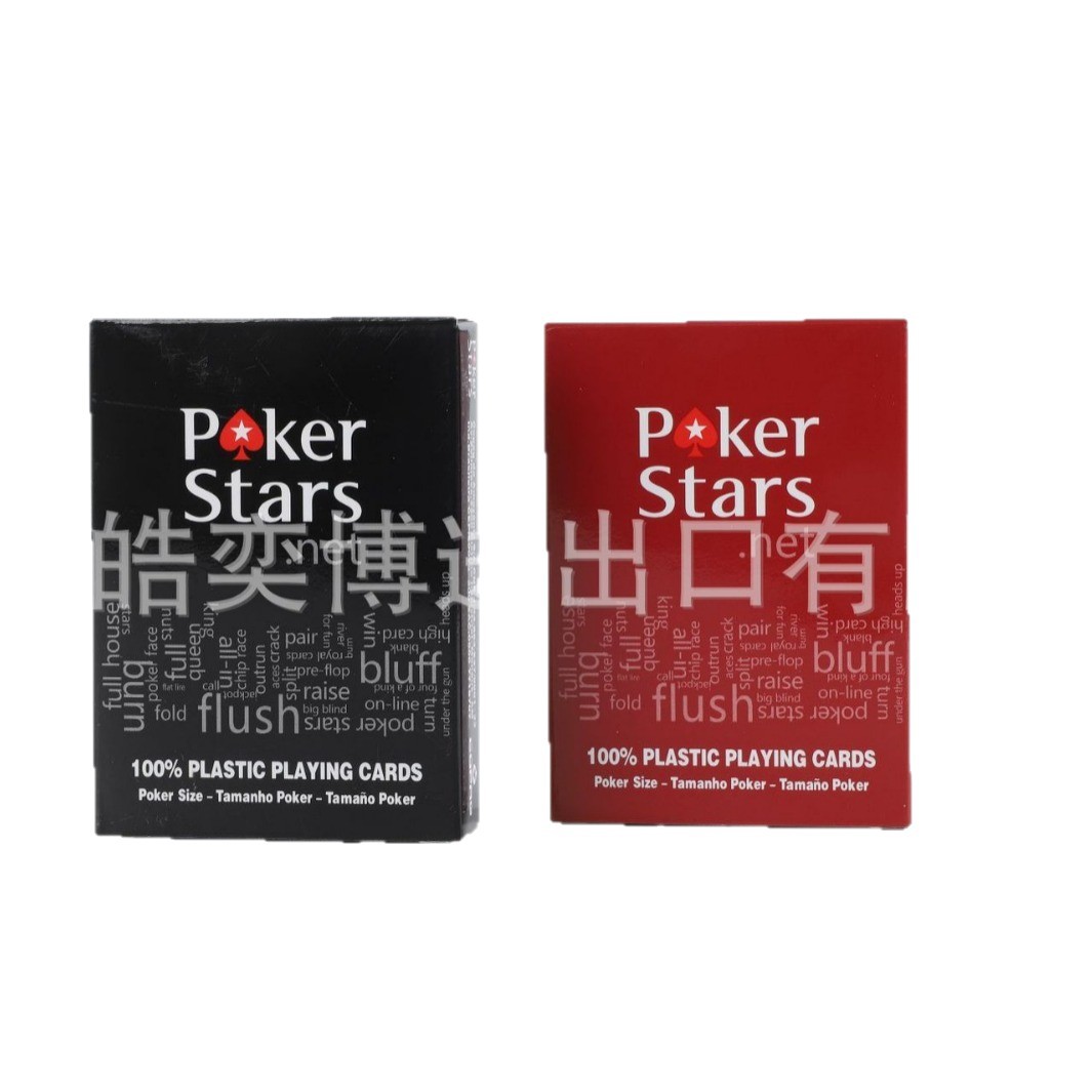 Plástico helado naipes de impresión lavable PVC poker rojo y negro dos colores opcional amarillo arena fina de plástico