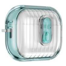 适用AirpodsPro3贝壳纹锁扣耳机套苹果双色透明耳机保护套按键