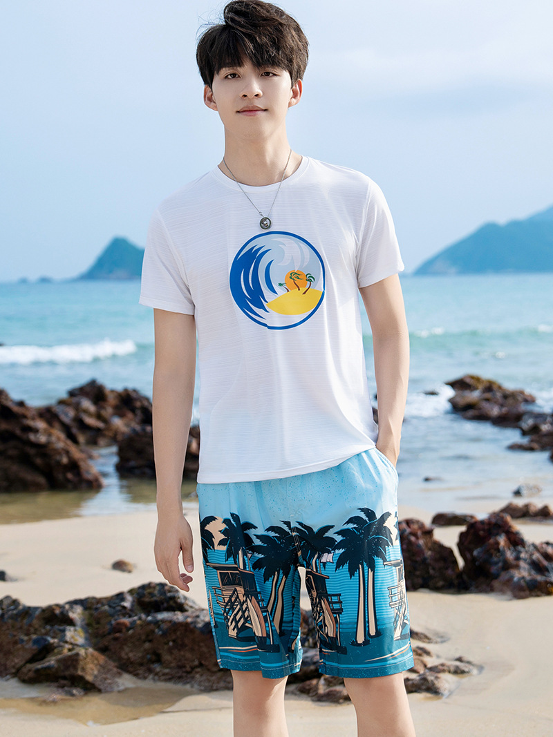 Pantalones de playa para hombres pueden ir al agua para evitar la vergüenza para revestimiento deportivo casual pantalones de quintiles de estilo suelto calentamiento pantalones de secado rápido