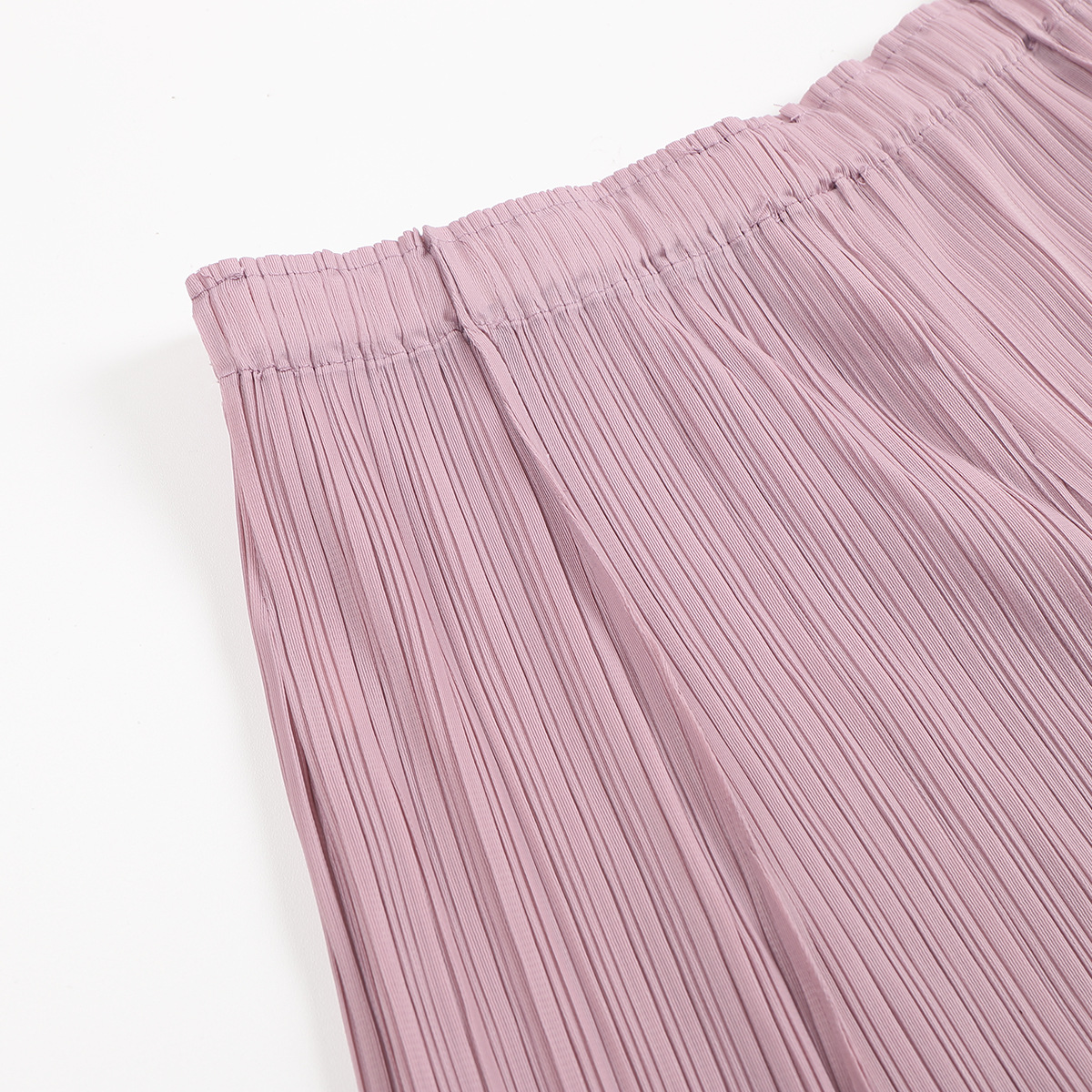 Quần culottes nữ ống rộng cạp cao xếp ly dáng suông dài midi — màu xanh nhạt chi tiết 12