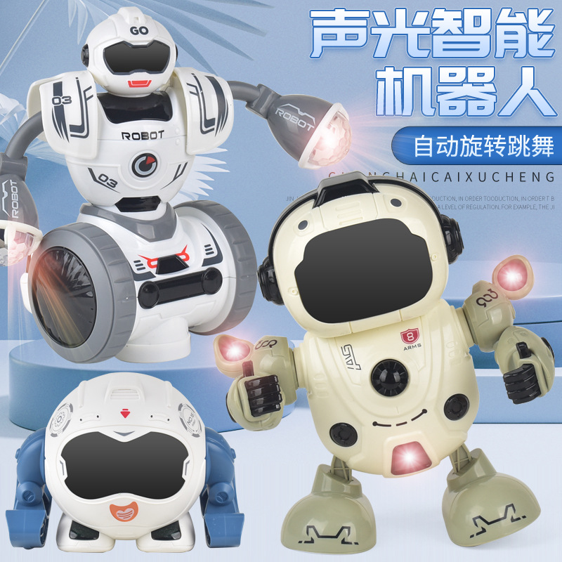 跨境电动智能机器人玩具 新款早教万向声光机械战警 网红超人玩具