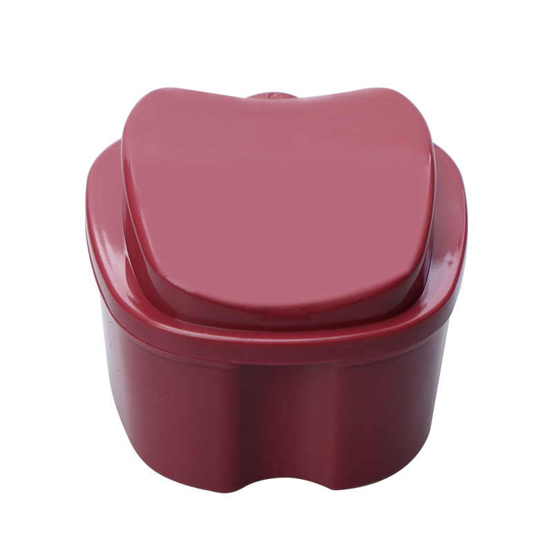 Caja de dentadura de boca completa Caja de almacenamiento de dientes de manzana Caja de dientes de plástico Caja de dientes de manzana Caja de dentadura de boca completa personalizable