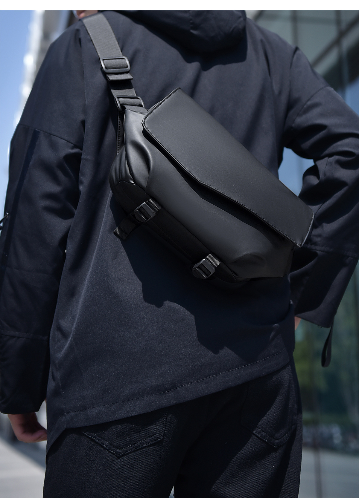 Bolsa tiracolo funcional impermeável para homem e mulher_voghion.com