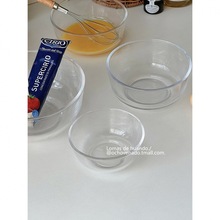 韩国风透明玻璃碗耐高温家用沙拉碗大碗饭碗泡面碗水果酸奶碗ins