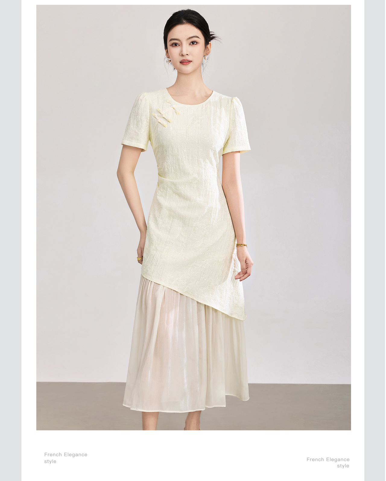 Đầm maxi nữ thắt eo chất liệu lụa tơ tằm hoa văn nổi — màu hồng chi tiết 8