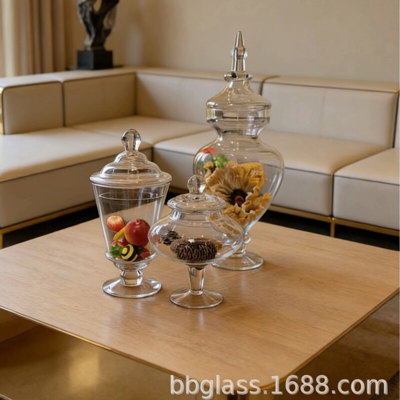 Bbglass Modern Simple Tall Glass Candy Jar Creative Sugar Jar Wedding Home Decoration Ornaments