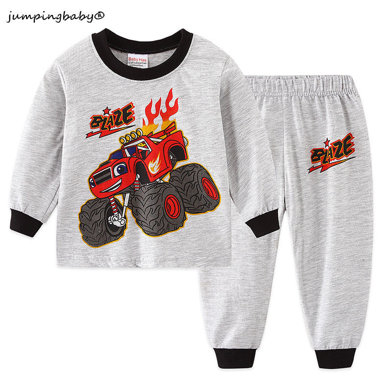 2024儿童新款男童棉童套装空调服打底衫圆领长袖家居服两件透气