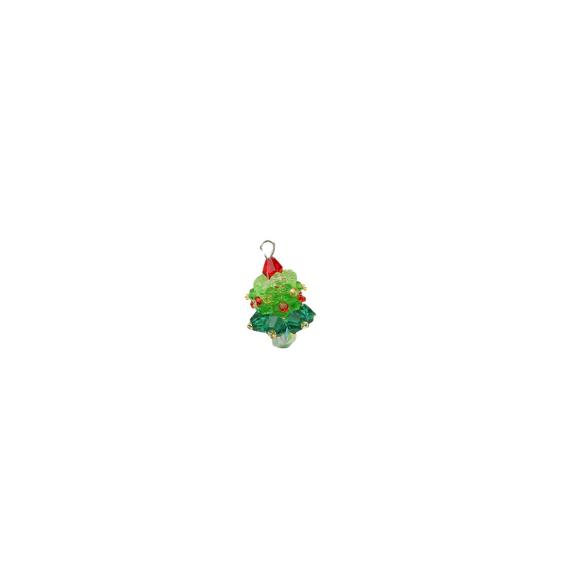 クリスタルガラスクリスマスツリーペンダント立体織り diy 手作りビーズ素材ブレスレットネックレスジュエリーアクセサリー|undefined