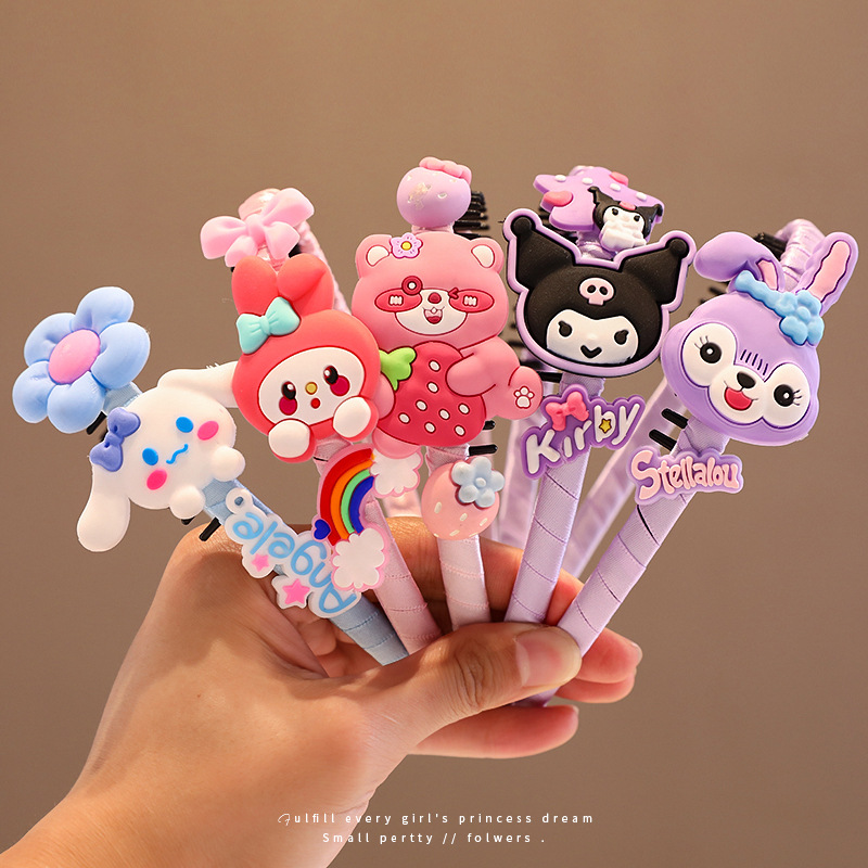 Kulomi niños bandas de cabello niñas escolares bandas de cabello no estrangulamiento niñas cortadas de cabello acabado artefacto peineta tocado