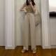 Ice Silk Wide-leg Pants Women's Summer 2021 New High Waist Dipped Loose Straight Thin Casual Slim Pants