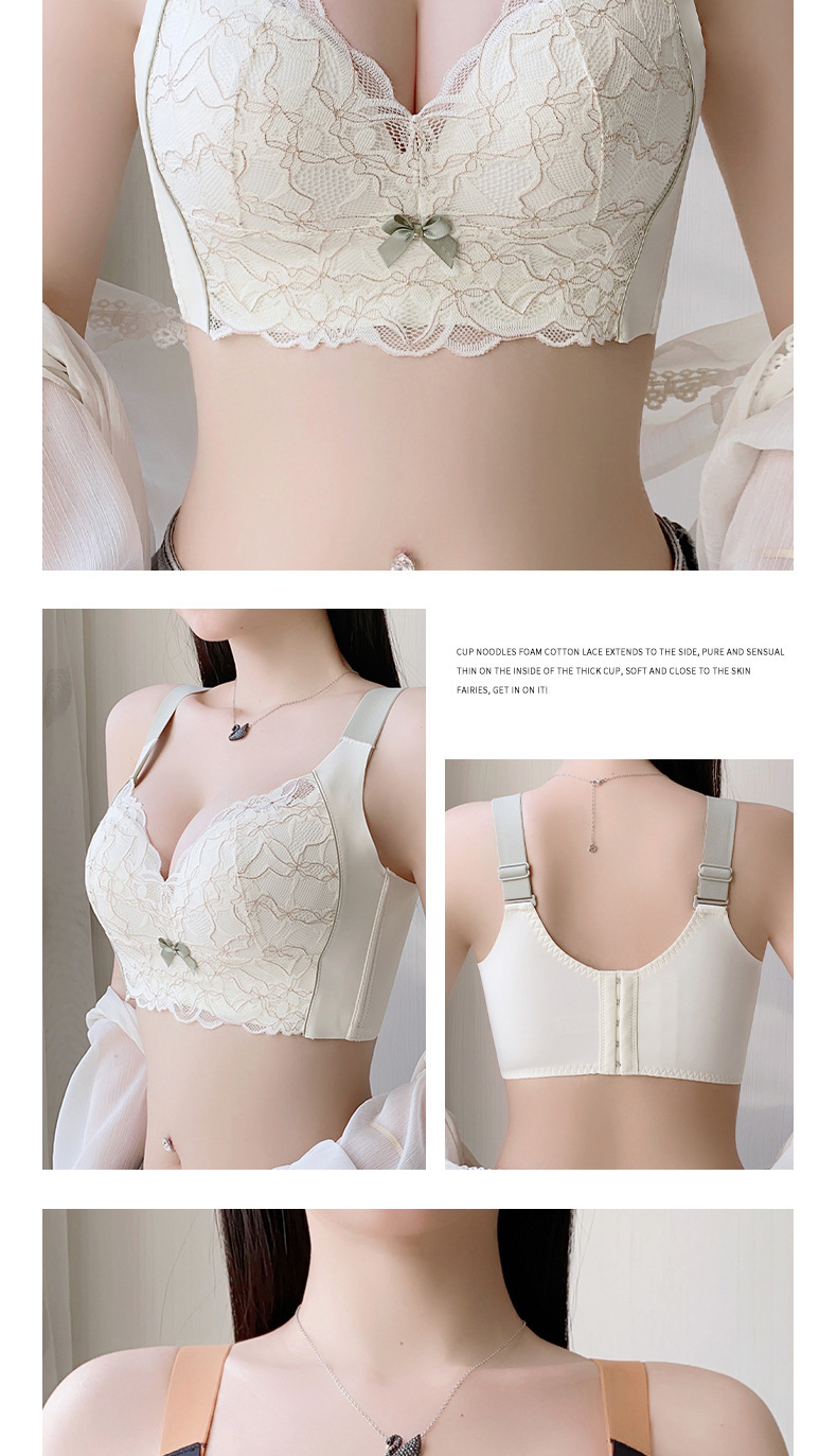Große Größen Unterwäsche Damen Dünner Push-Up Verstellbarer Brustverschluss für dicke Mädchen Kleine Größe Mädchen Latex Spitzen-BH_voghion.com