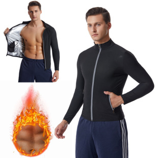 Amazon Europe and America Large Size Men's Long Sleeve Pocket Sweat Sweat Sweat Sweat Sweat Fitness Suit Sports Yoga Suit