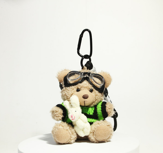 Lindo bolso de oso, colgante de bolso, muñeco de peluche, adorno de coche, llavero de coche, pareja, regalo creativo