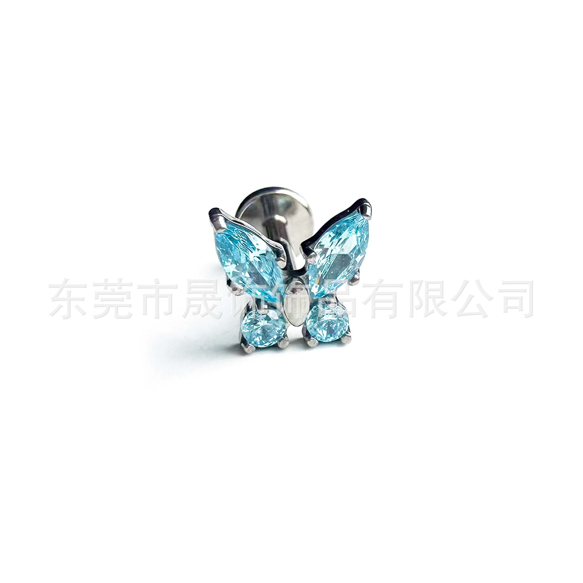 F136 Titanium Multicolor 马眼 Butterfly Cubic Zirconia G23 Implant Grade Titanium 人体 Piercing Jewelry Helix Cartilage Stud Geometric 造型炫