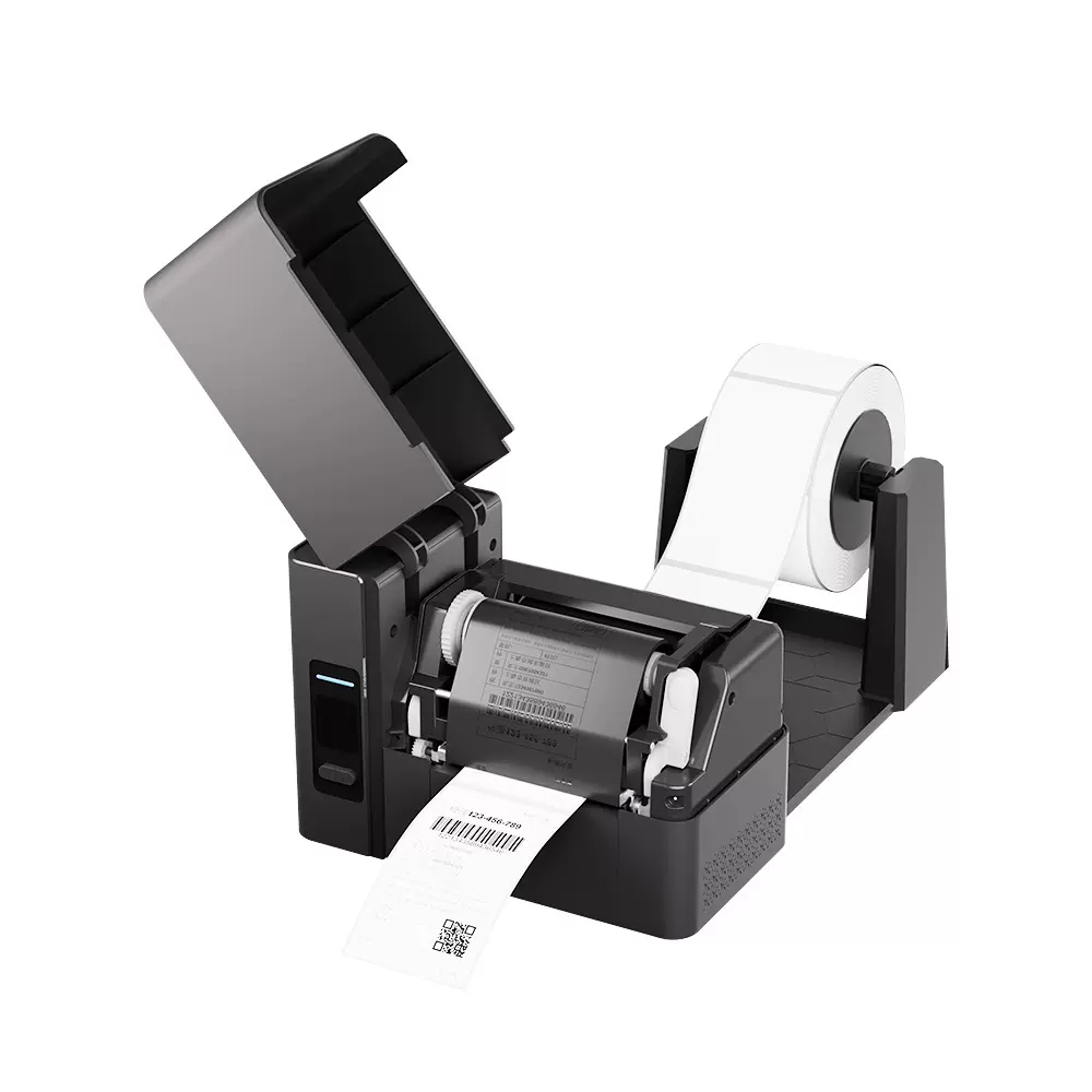 4寸无纸仓热敏热转印打印机服装吊牌条码标签打印支持定制工厂价