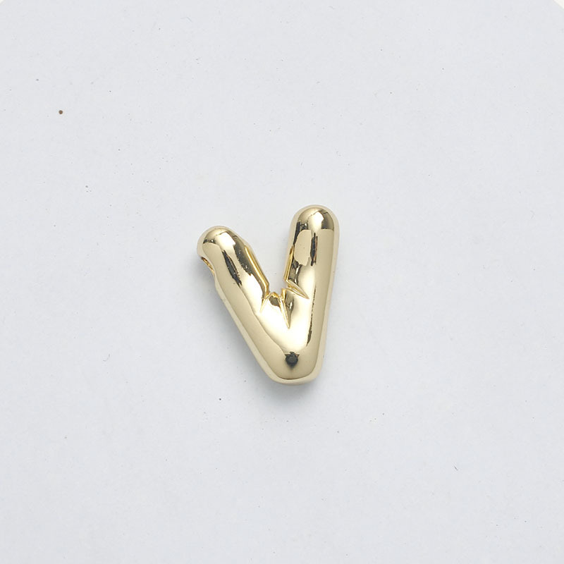 1 Piece 15.5*21.5*5.5mm Brass 14K Gold Plated Letter Pendant display picture 22