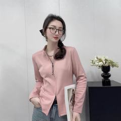 2025春の新型立襟双ファスナーマンバ綿長袖婦人服上着薄いコート5173
