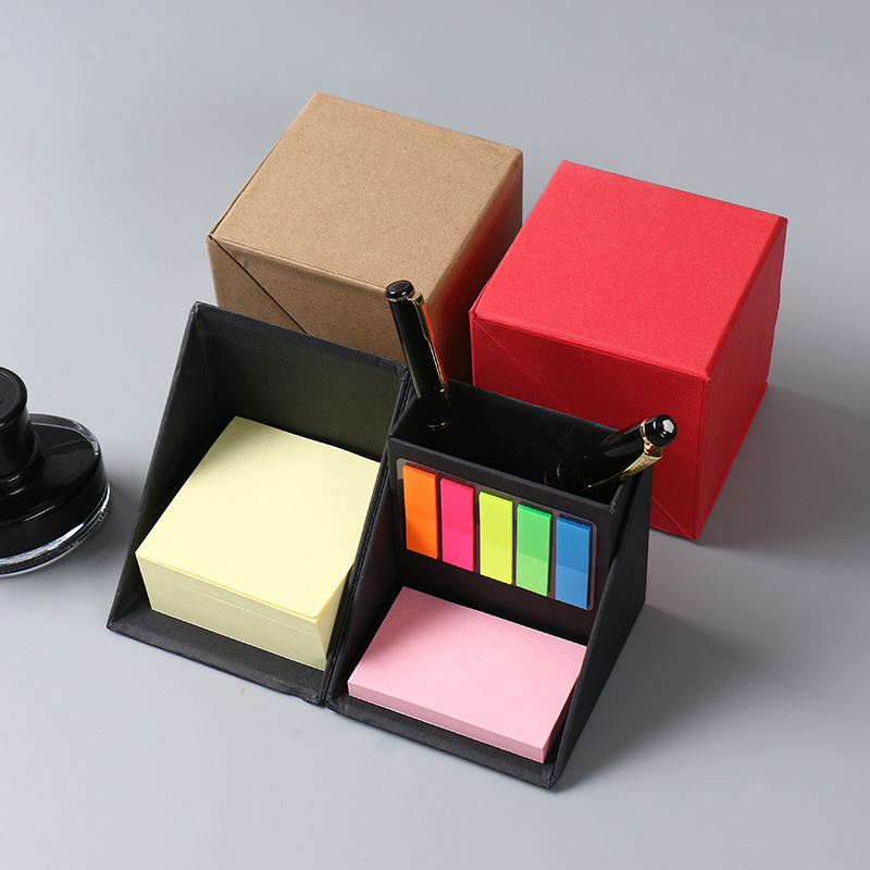 Office Tearable N Times Note Pad 5 Color Strips Message Paper Brick Rotating Creative Foldableing Storage Note Box