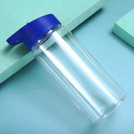 带吸管超大容量透明带图片塑料太空杯大人小孩户外运动便携式杯子