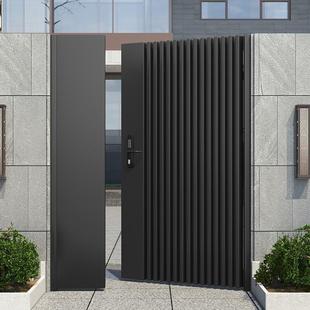 Aluminum Alloy Villa Courtyard Door Wrought Iron Aluminum Alloy Fence Electric Single and Double Opening Door Outdoor Yard Garden Door Main Door