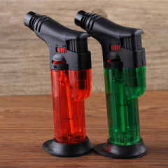 Transparent plastic welding gun inflatable windproof lighter home moxibustion lighter lock fire foreign trade cross-border wholesale