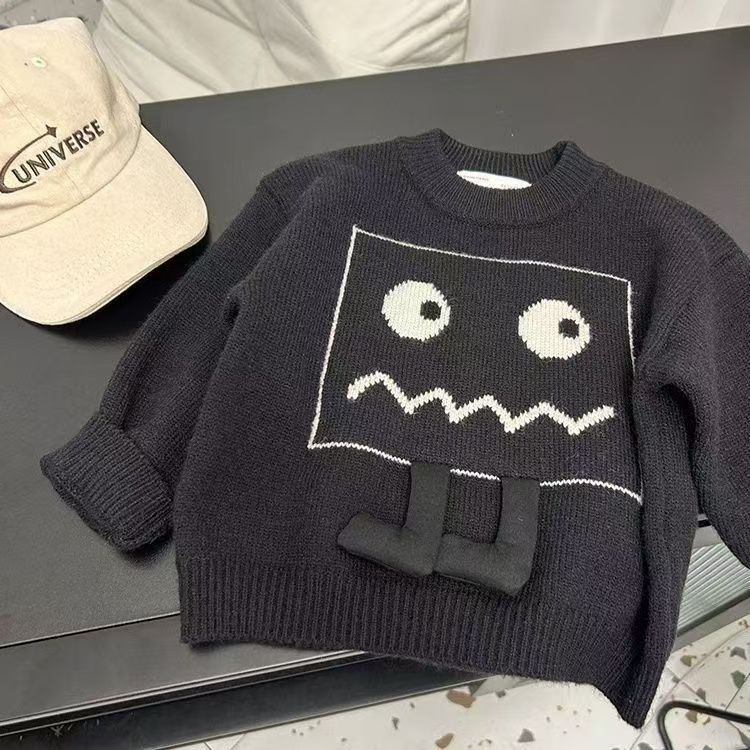 童装男童2024新款儿童毛衣加厚卡通针织衫宝宝帅气秋冬韩版上衣潮