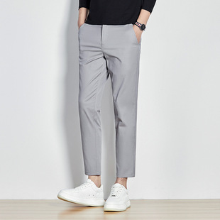 Pants Men's Summer Men's Thin Pants Cropped Straight Loose Men's Pants Men's Casual Pants Western Pants Business Trend