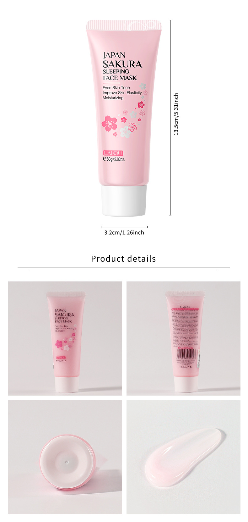 LAIKOU Cherry Blossom Sleeping Mask 80g Shrimp Peel lazada manufacturer supply skin care products moisturizing and hydrating undefined