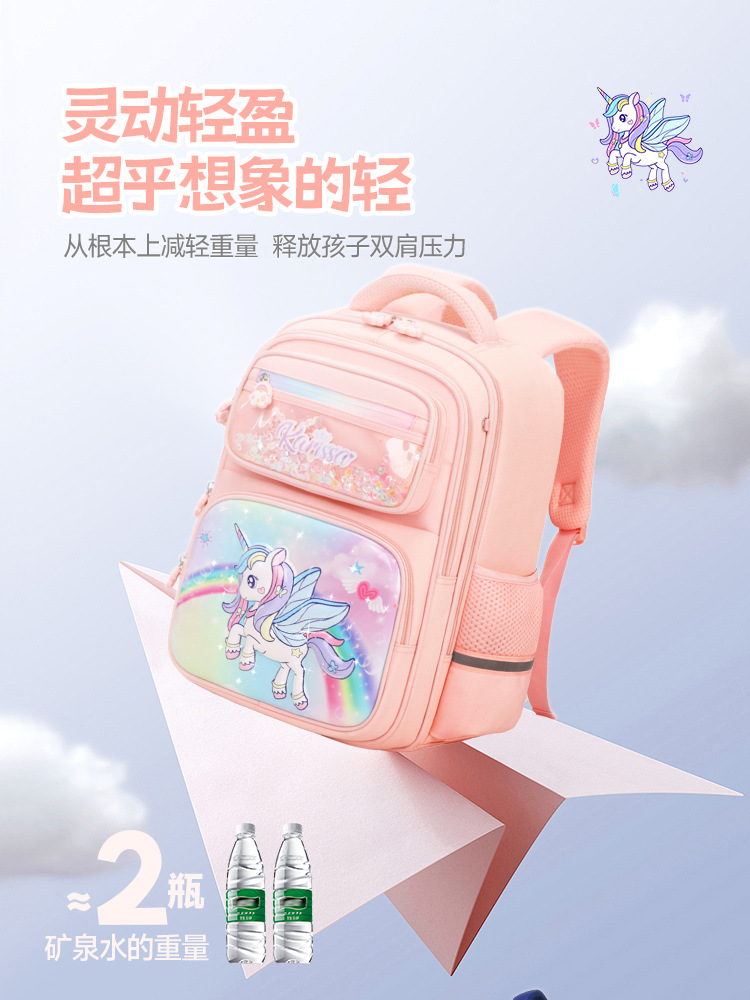 Shaodong Factory nueva mochila escolar para niños, mochila escolar para estudiantes de primaria, grado 1-3-6, mochila de dibujos animados de reducción de carga impermeable