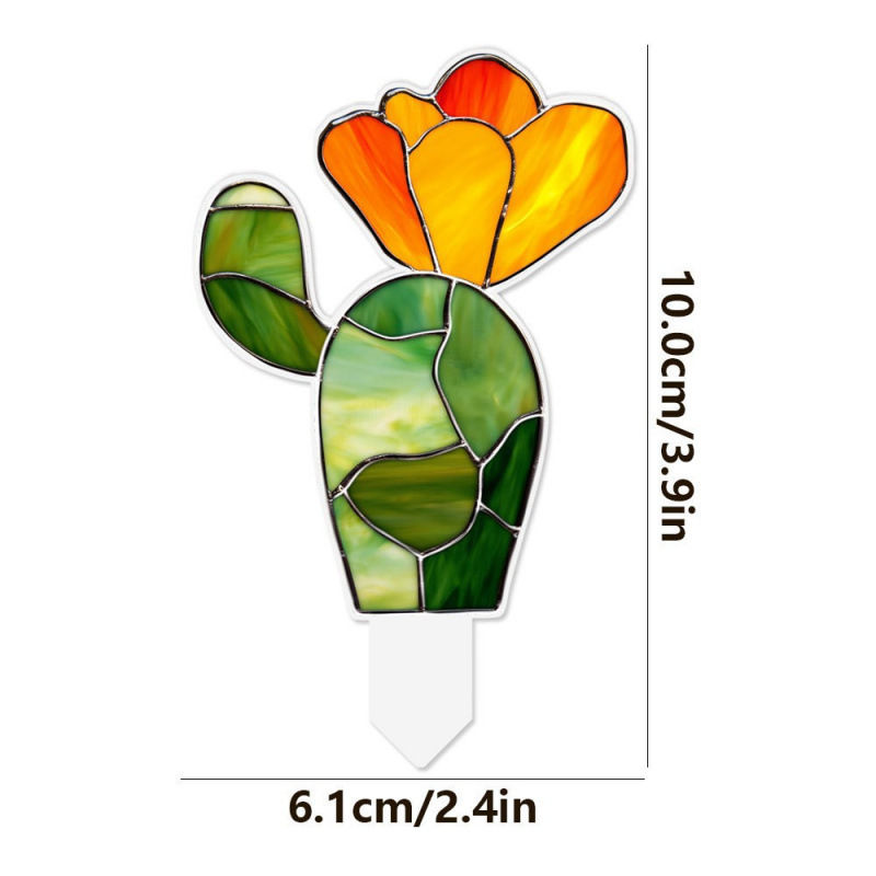 跨境新款2D亚克力盆栽花盆栽装饰插件户外草坪装饰植物摆件|undefined