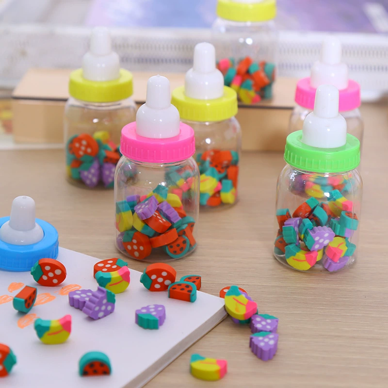 Мультяшный креативный фрукт Цифровая бутылка ластик для детей милый бутылка резиновый школьник школьные принадлежности оптом