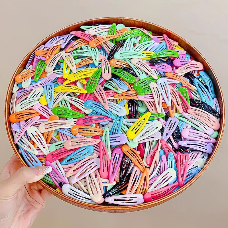 Color simple basic water drop type oil drop bb clip color sweet cute side clip bangs broken hairpin wholesale