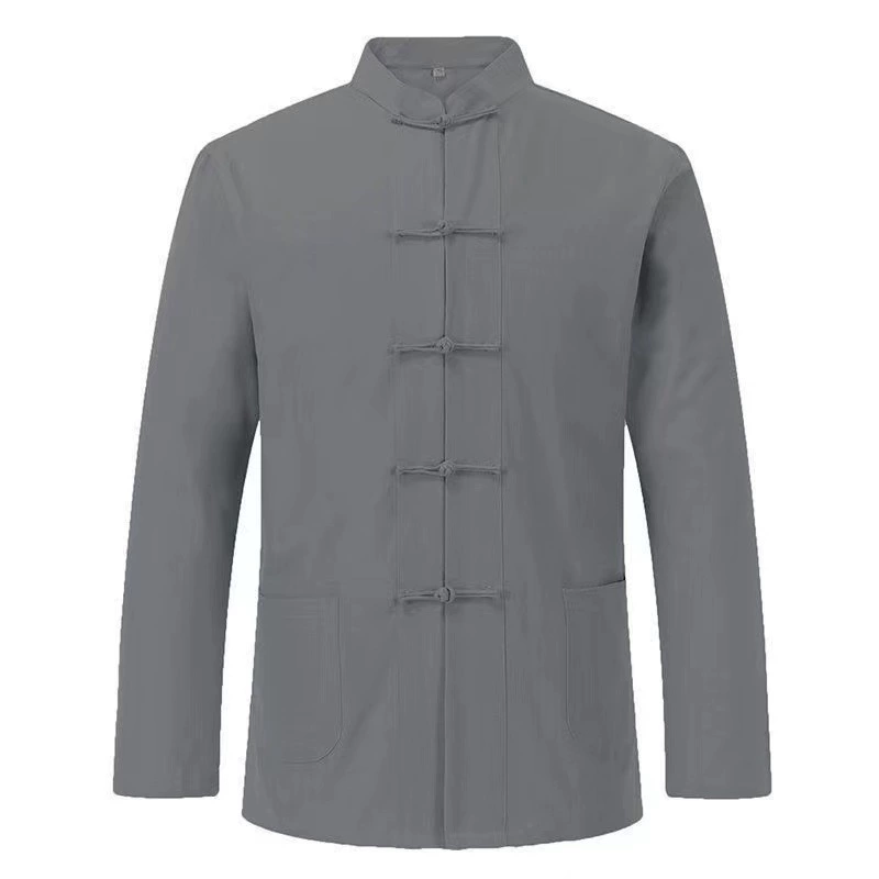 Новый китайский стиль мужской костюм хлопчатобумажная рубашка с длинными рукавами