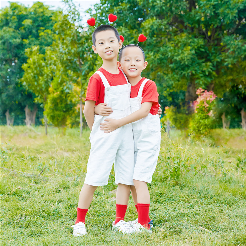 National Day performance clothes boys and girls parent-child dance clothes Red chorus clothes sports Opening Ceremony clothing cheerleading uniform