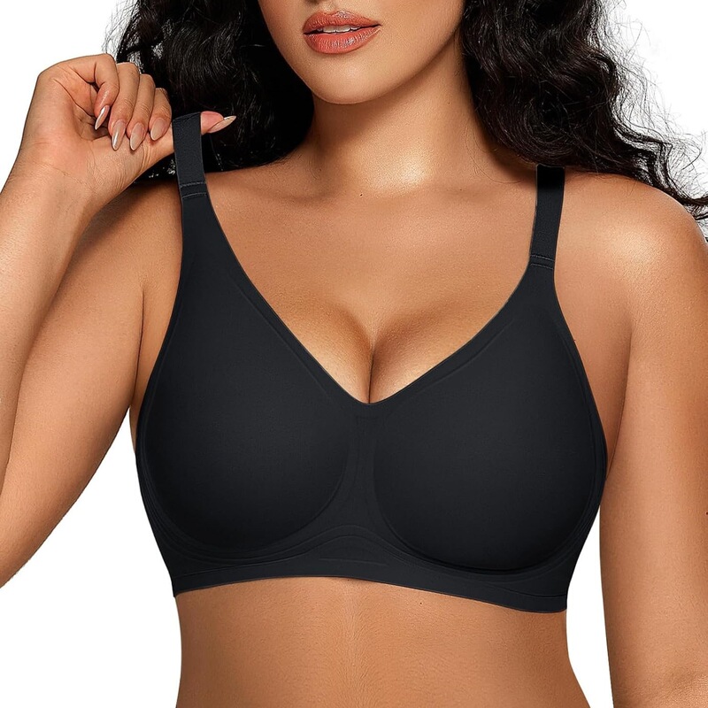 Oeak Women's Comfortable Jelly Bra, Wireless Seamless Full-Coverage Bra, Buttery Soft, Convertible