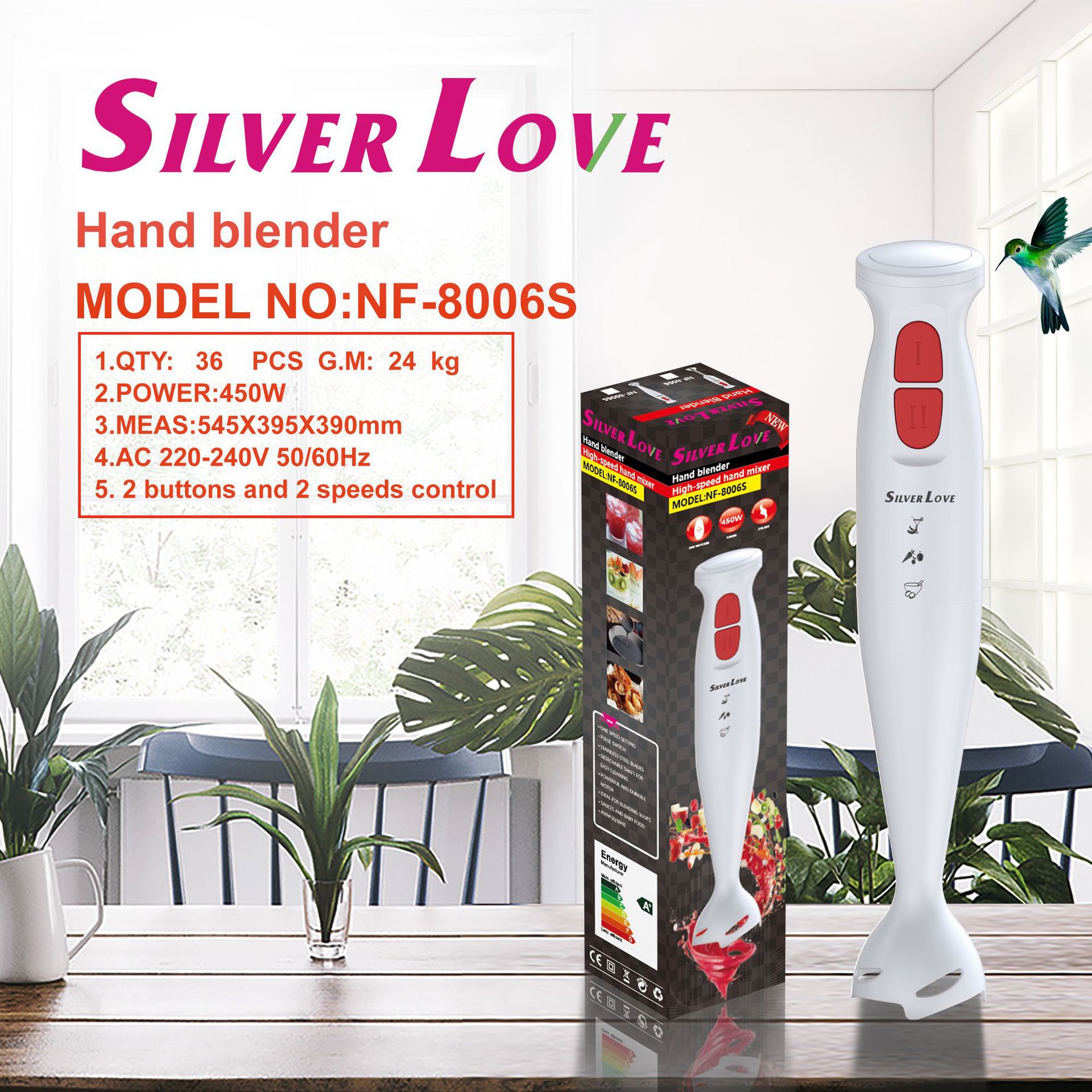 SILVER LOVE transfronterizo multifuncional venta caliente Euro multifuncional batidora eléctrica doméstica varilla de cocina
