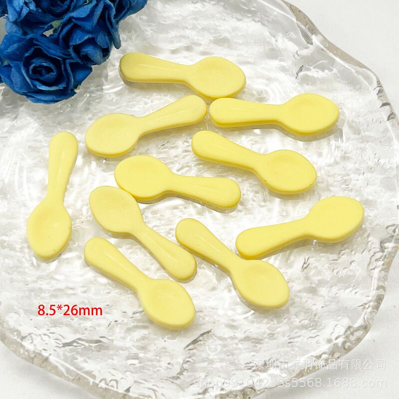 Creative Mini Cartoon Simulation Tableware Spoon Resin Small Accessories DIY Mobile Phone Case Hairpin Hole Shoes Jewelry