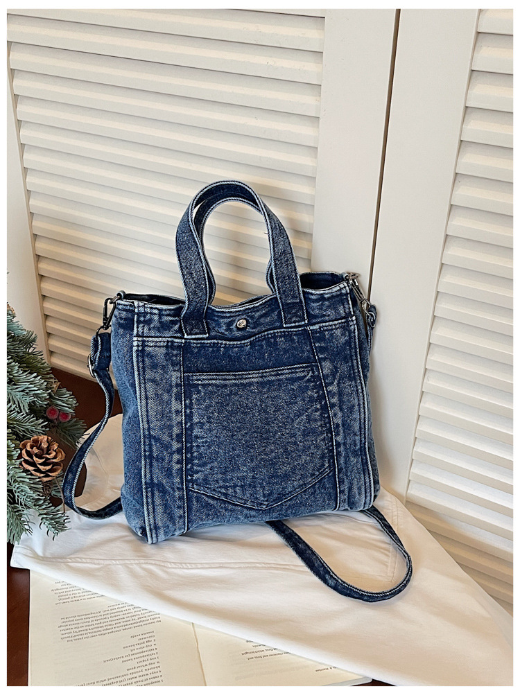 Bolso de mano de denim retro mujer 2026 nueva moda transfronteriza mochila de hombro de viaje bolsa de ocio image 8