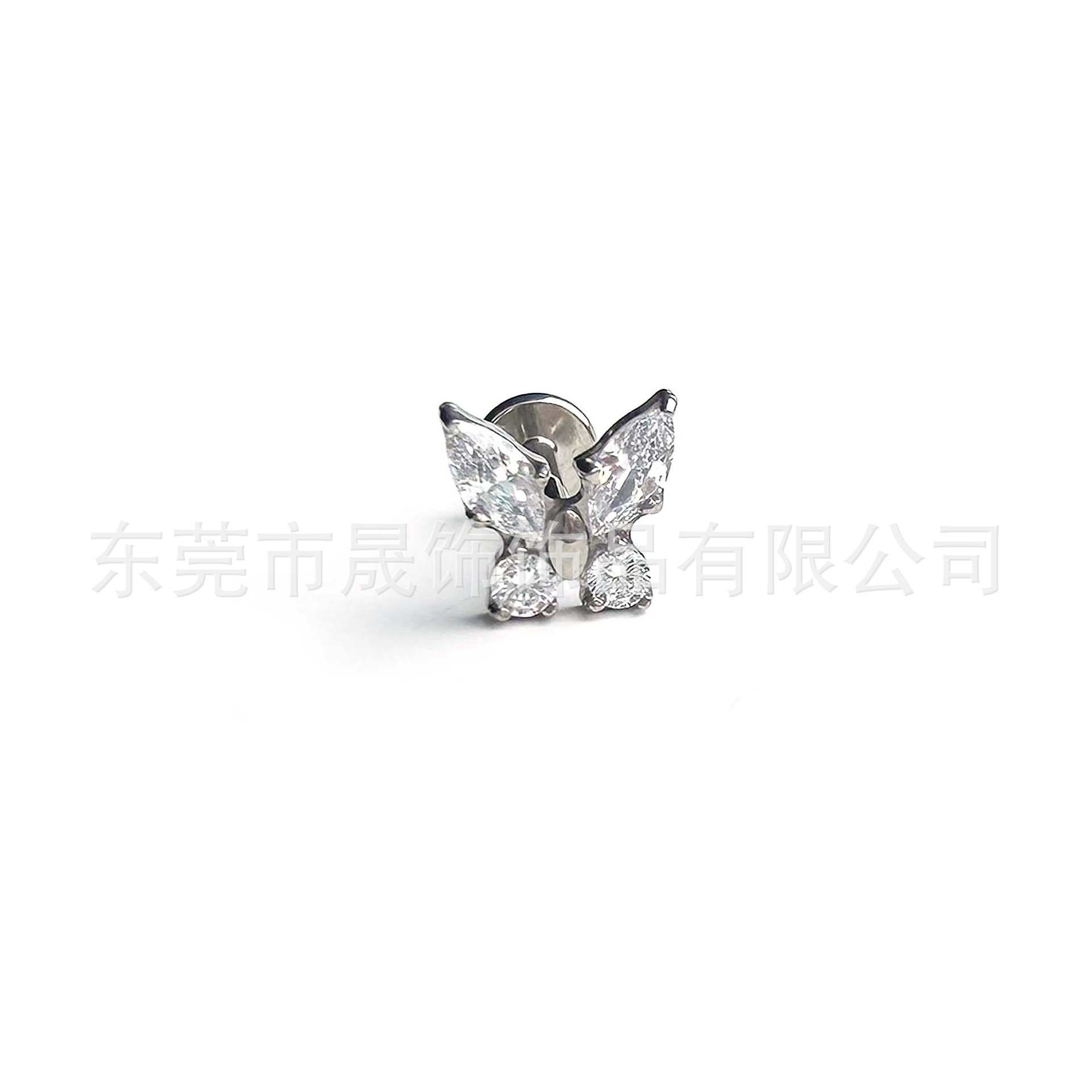 F136 Titanium Multicolor 马眼 Butterfly Cubic Zirconia G23 Implant Grade Titanium 人体 Piercing Jewelry Helix Cartilage Stud Geometric 造型炫