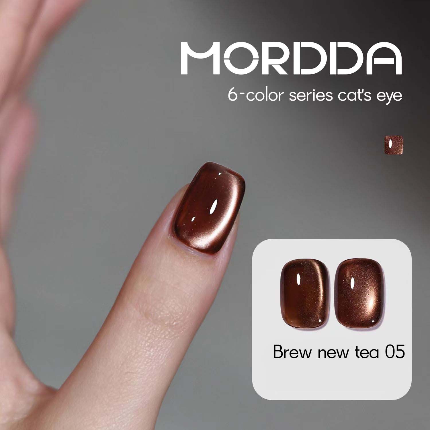 Transfronterizos hervir nuevo té pegamento de ojo de gato 2026 nuevo primavera y verano popular en línea 6 colores pegamento de ojo de gato brillante manicura